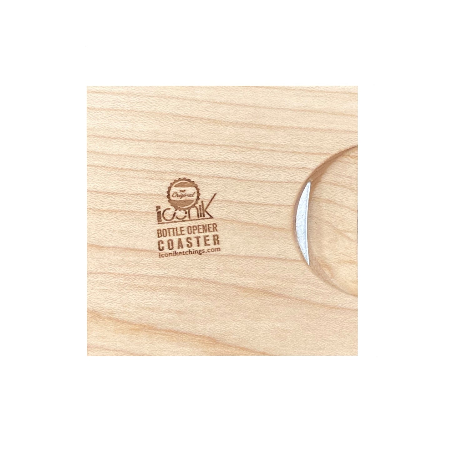 Wood Coaster with Bottle Opener