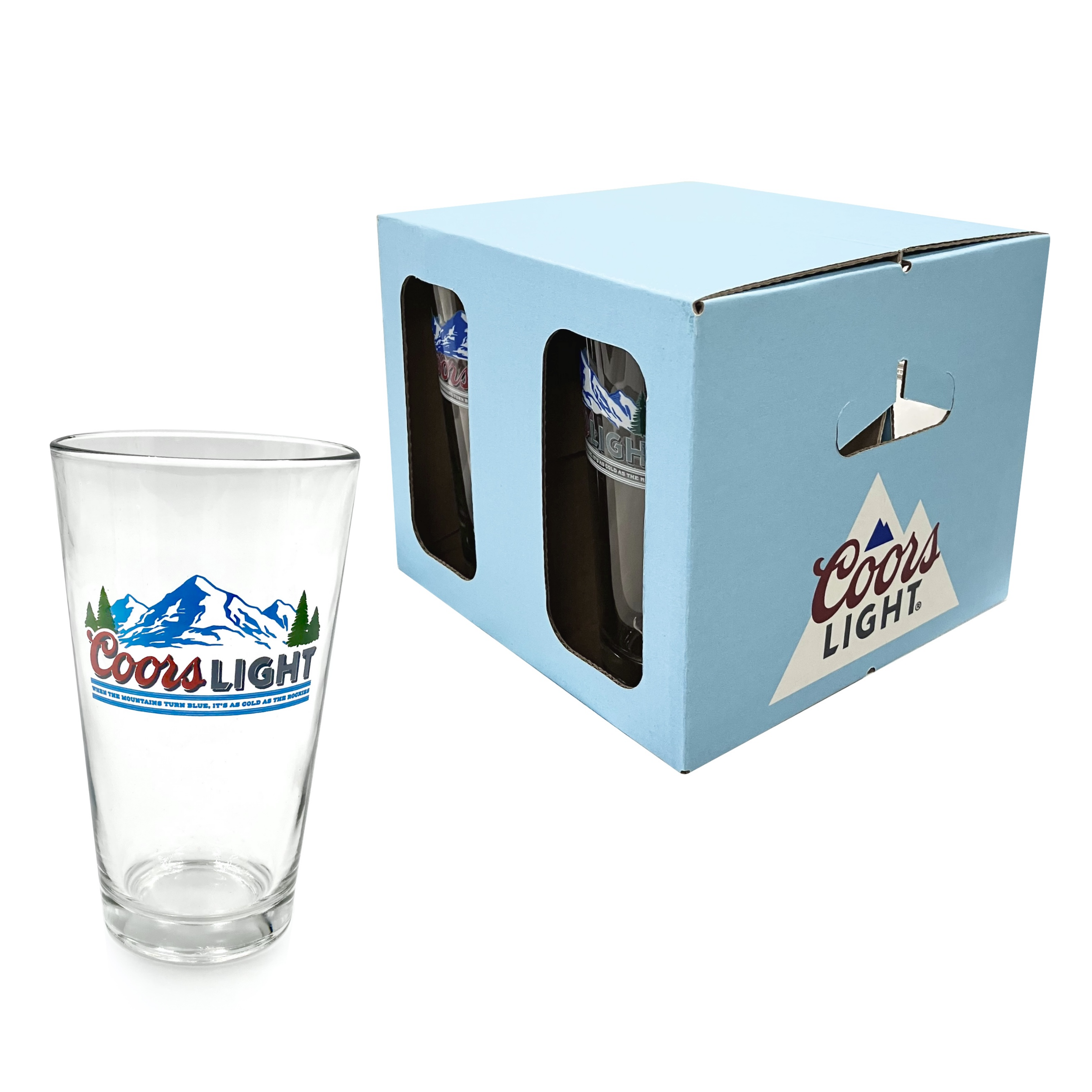 4-Pack 16 oz. Mountainscape Glass – Coors Light Shop