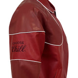 4 of 4 Faux Leather Bomber Jacket image carousel