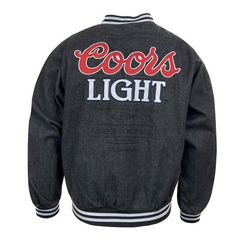 Coors Light Beer Wolf Varsity Jacket - Black
