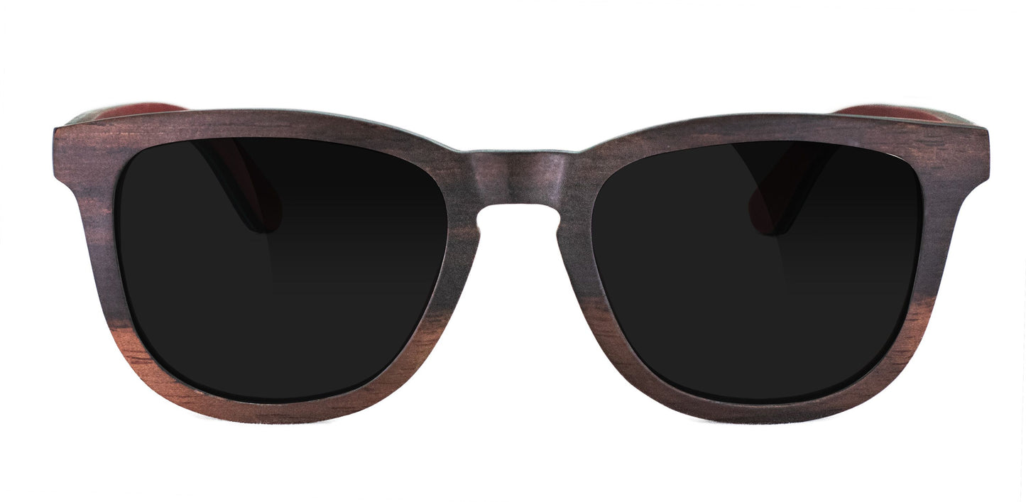Glassy Wood Frame Sunglasses