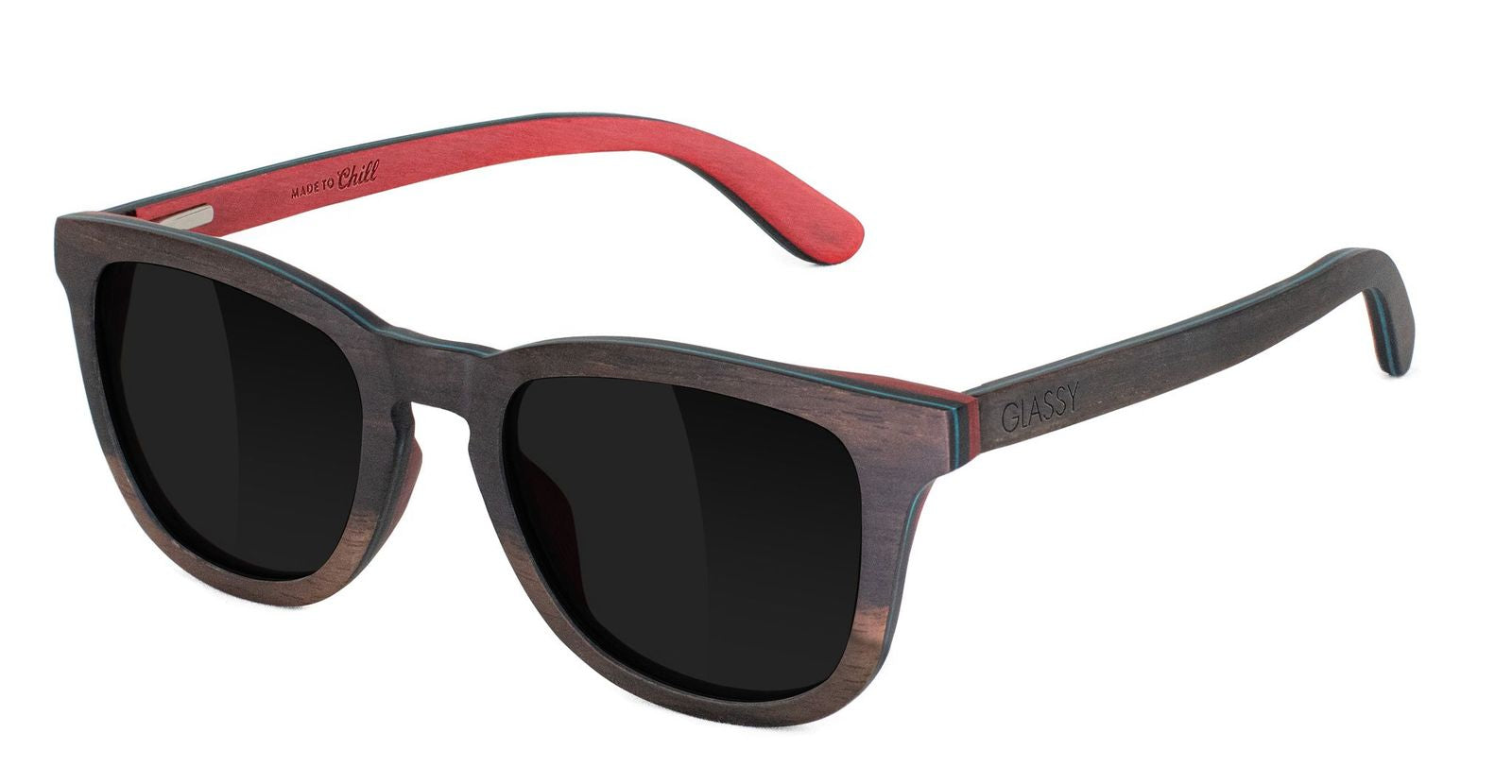 Glassy Wood Frame Sunglasses