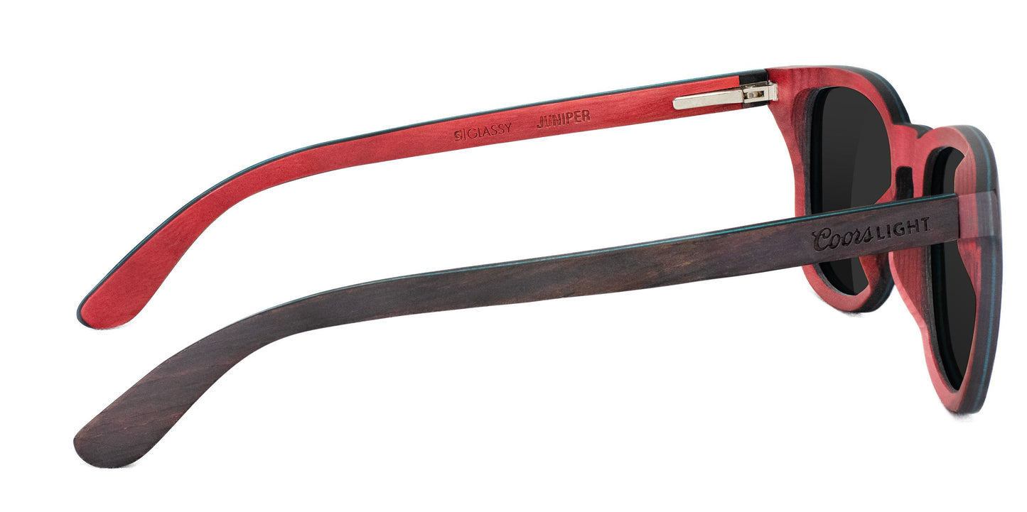 Glassy Wood Frame Sunglasses